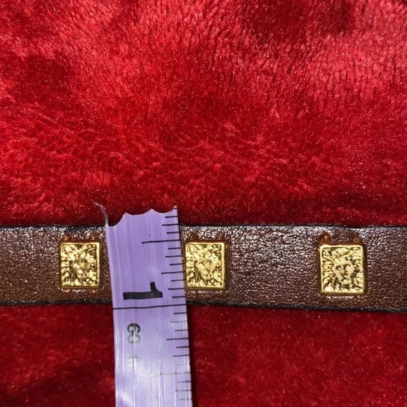 Anne Klein Vintage brown leather studded belt - Picture 10 of 13